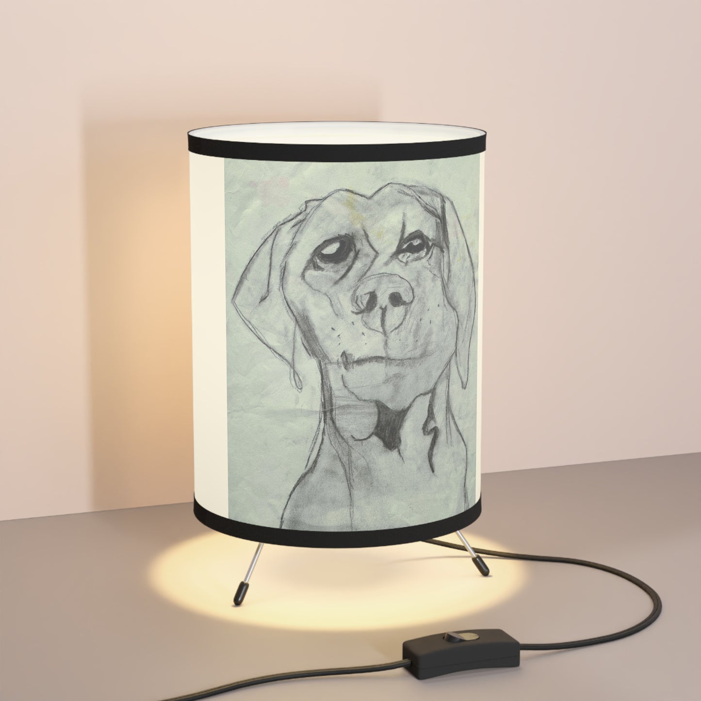 Dog Tripod Lamp with High-Res Printed Shade