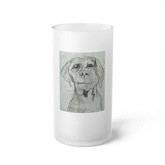 Dog Frosted Glass Beer Mug