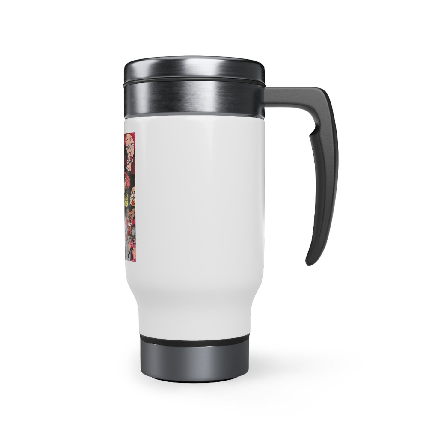 Hatter Madness Stainless Steel Travel Mug with Handle, 14oz