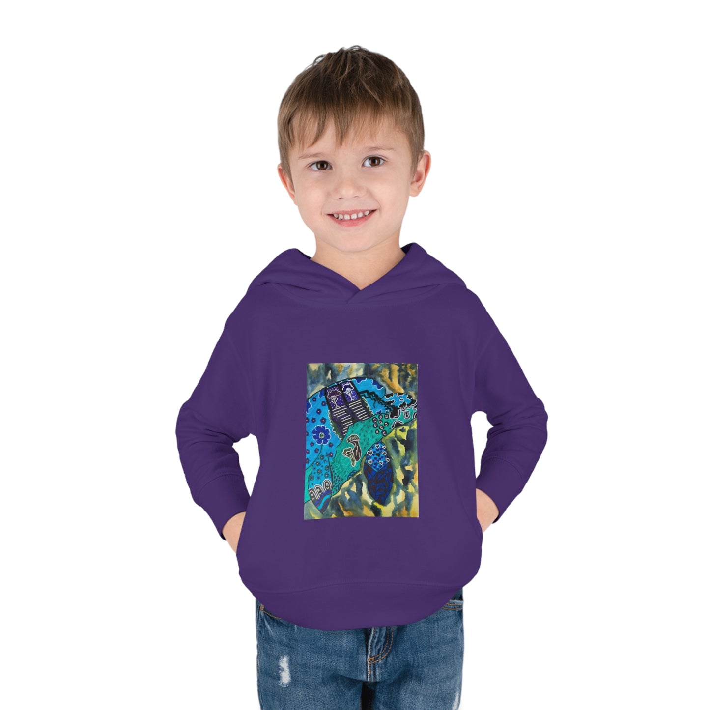 Psychedelic Sea Turtle Toddler Pullover Fleece Hoodie