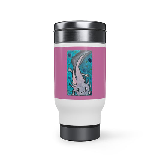 Amazing Axolotl Stainless Steel Travel Mug with Handle, 14oz