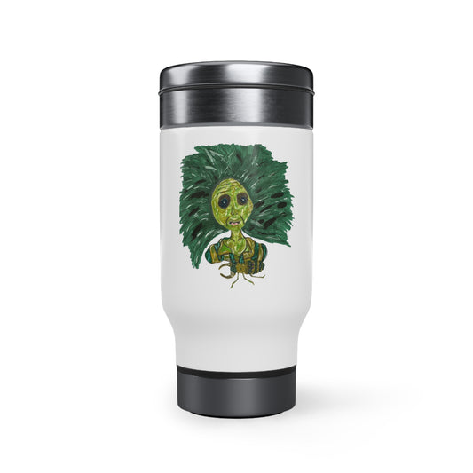 Green Lady Stainless Steel Travel Mug with Handle, 14oz