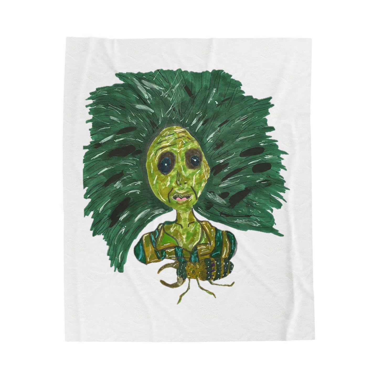 Green Lady Velveteen Plush Blanket