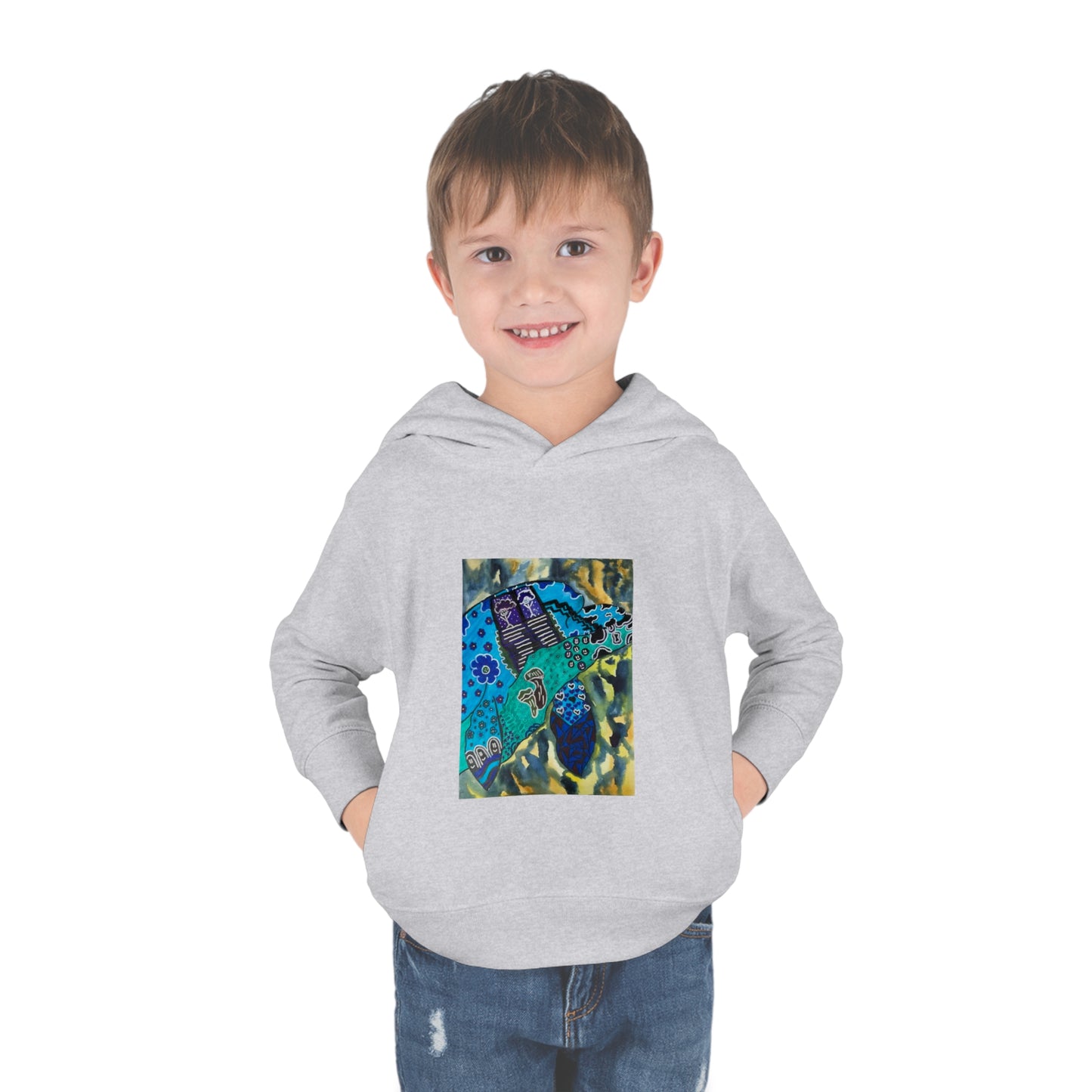 Psychedelic Sea Turtle Toddler Pullover Fleece Hoodie