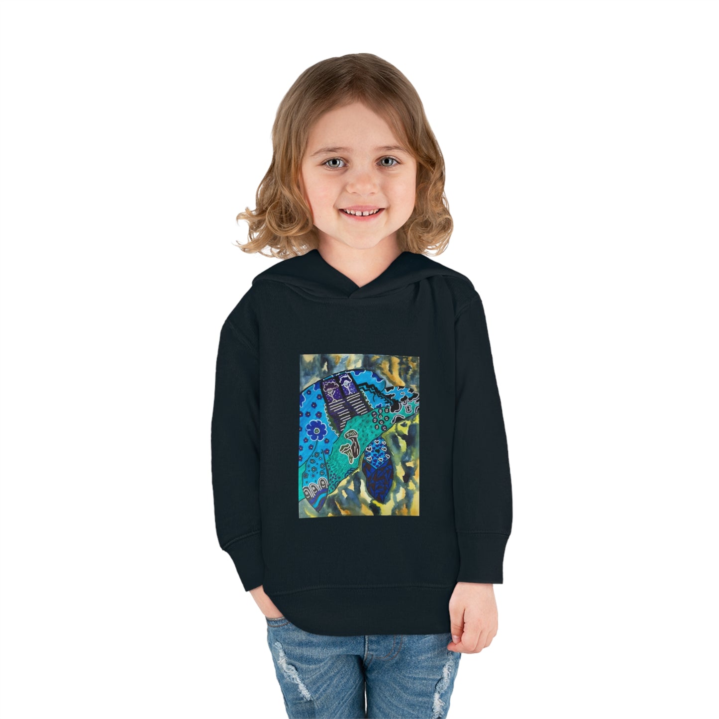 Psychedelic Sea Turtle Toddler Pullover Fleece Hoodie