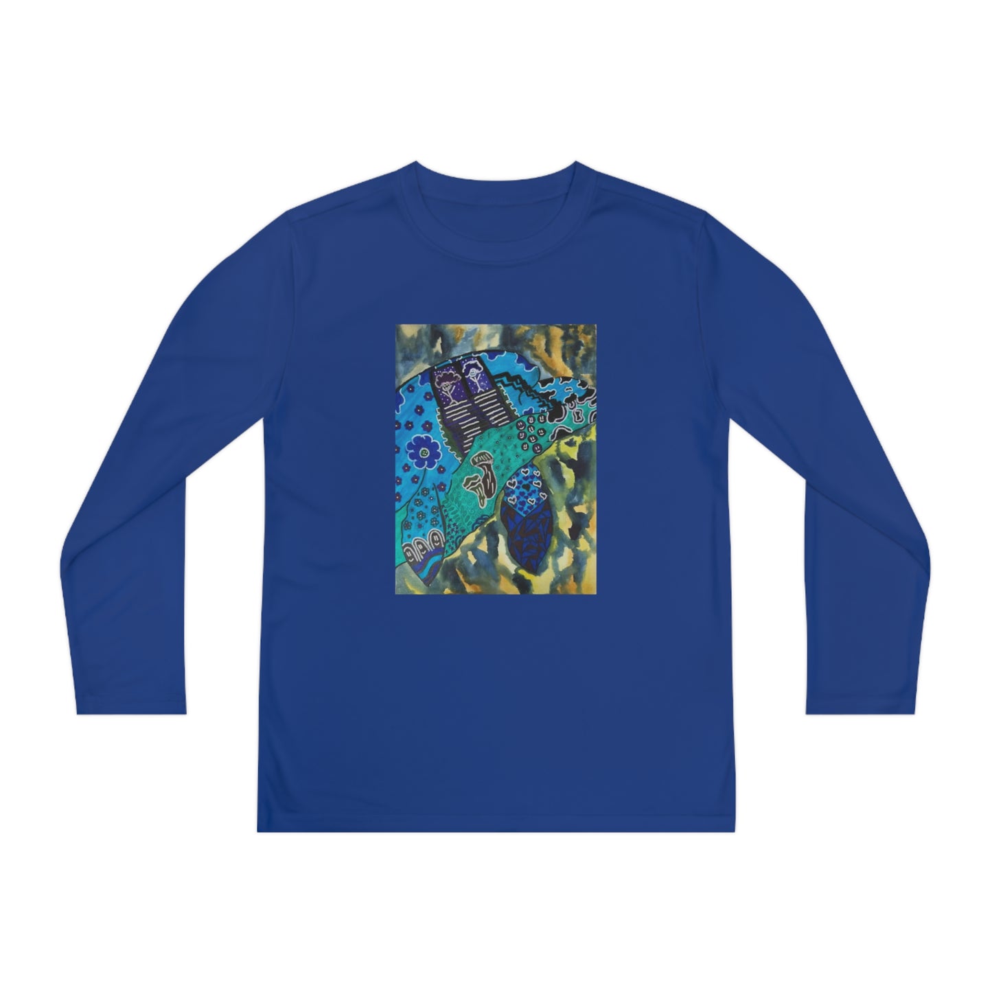 Psychedelic Sea Turtle Youth Long Sleeve Competitor Tee