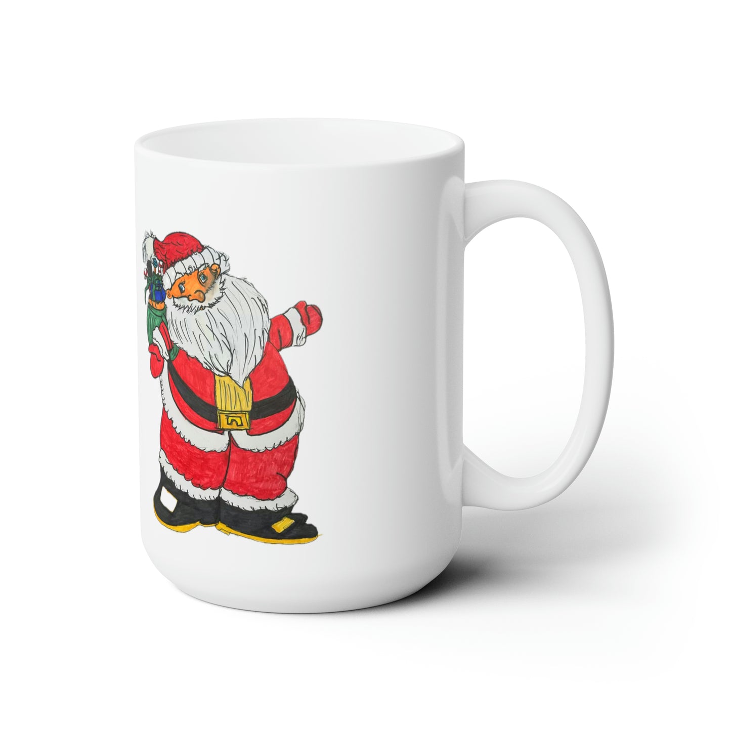 Bowl Full of Jelly Santa Ceramic Mug 15oz