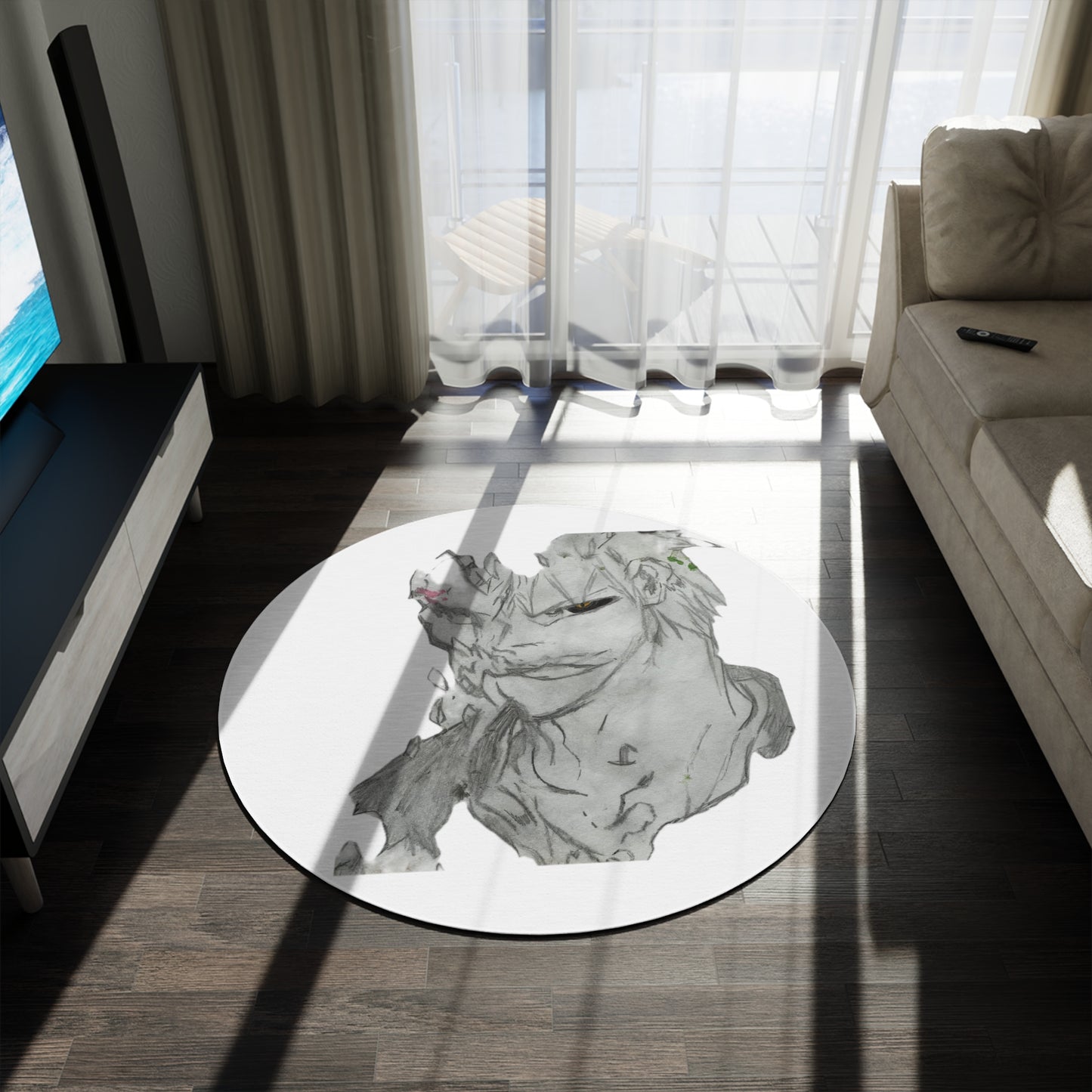 Anime Man Round Rug