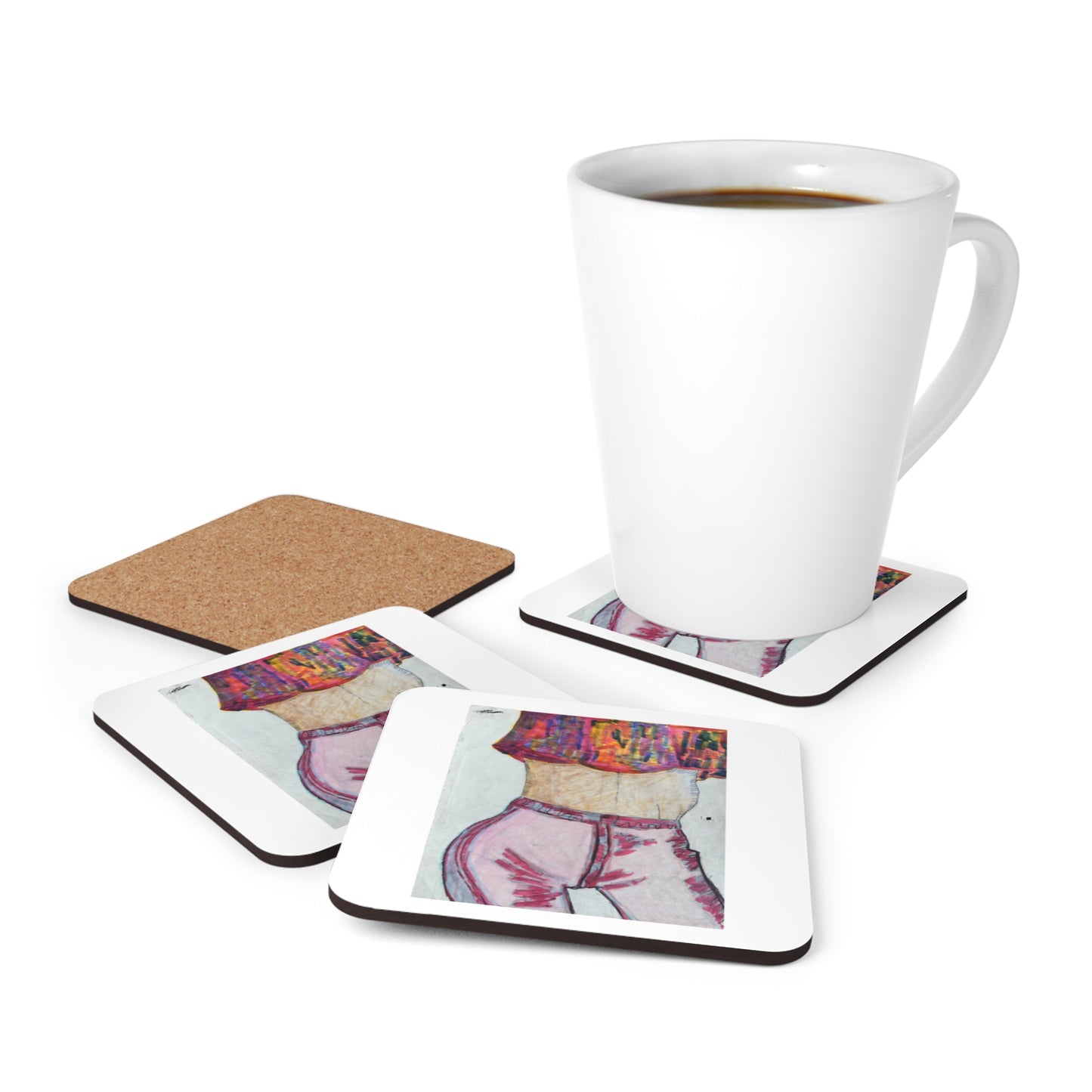 Retro 80s Corkwood Coaster Set