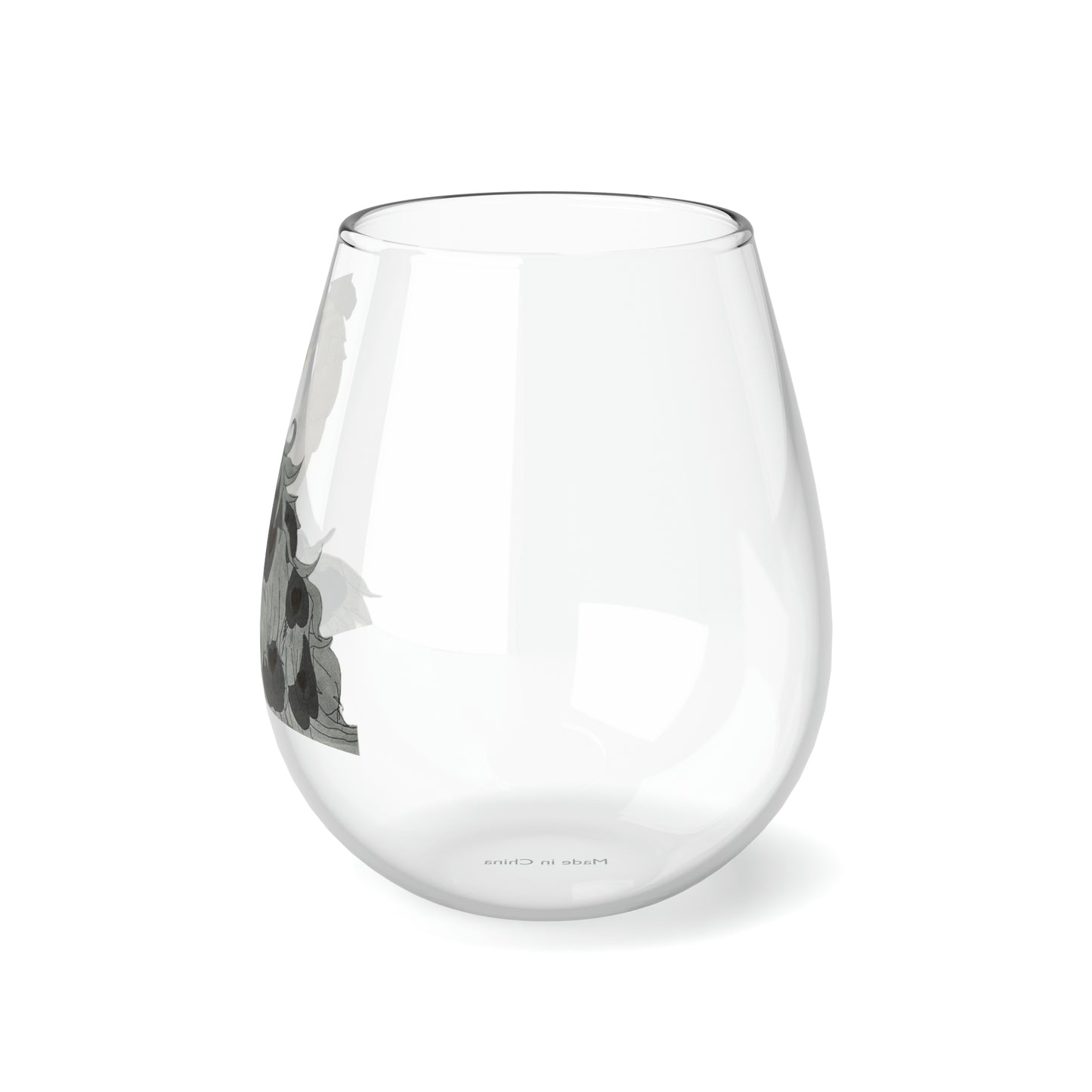 Fancy Peacock Stemless Wine Glass, 11.75oz