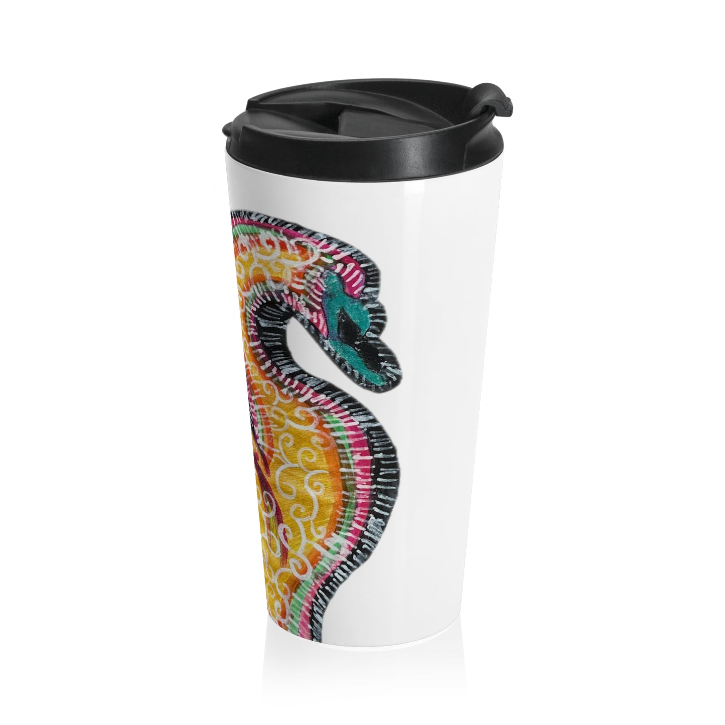 Psychedelic Swan Stainless Steel Travel Mug