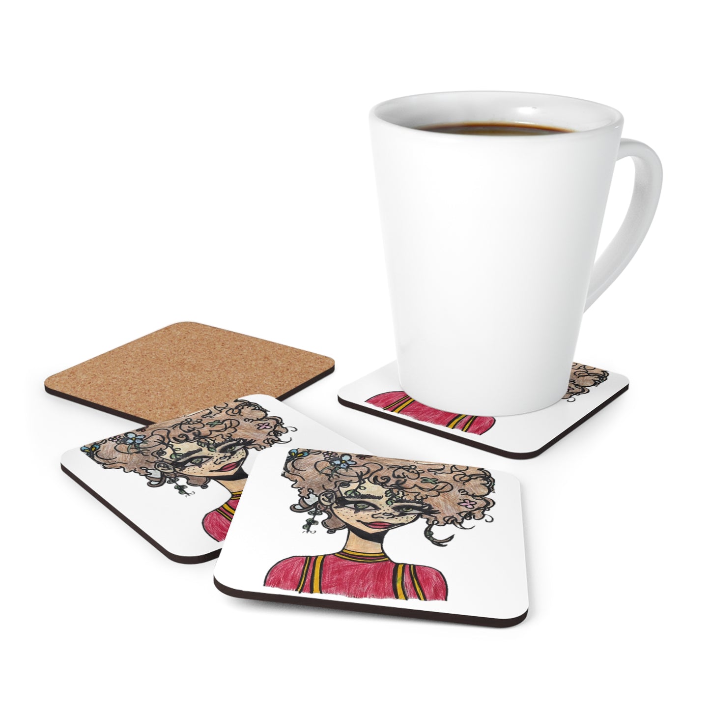 Freckle Face Corkwood Coaster Set