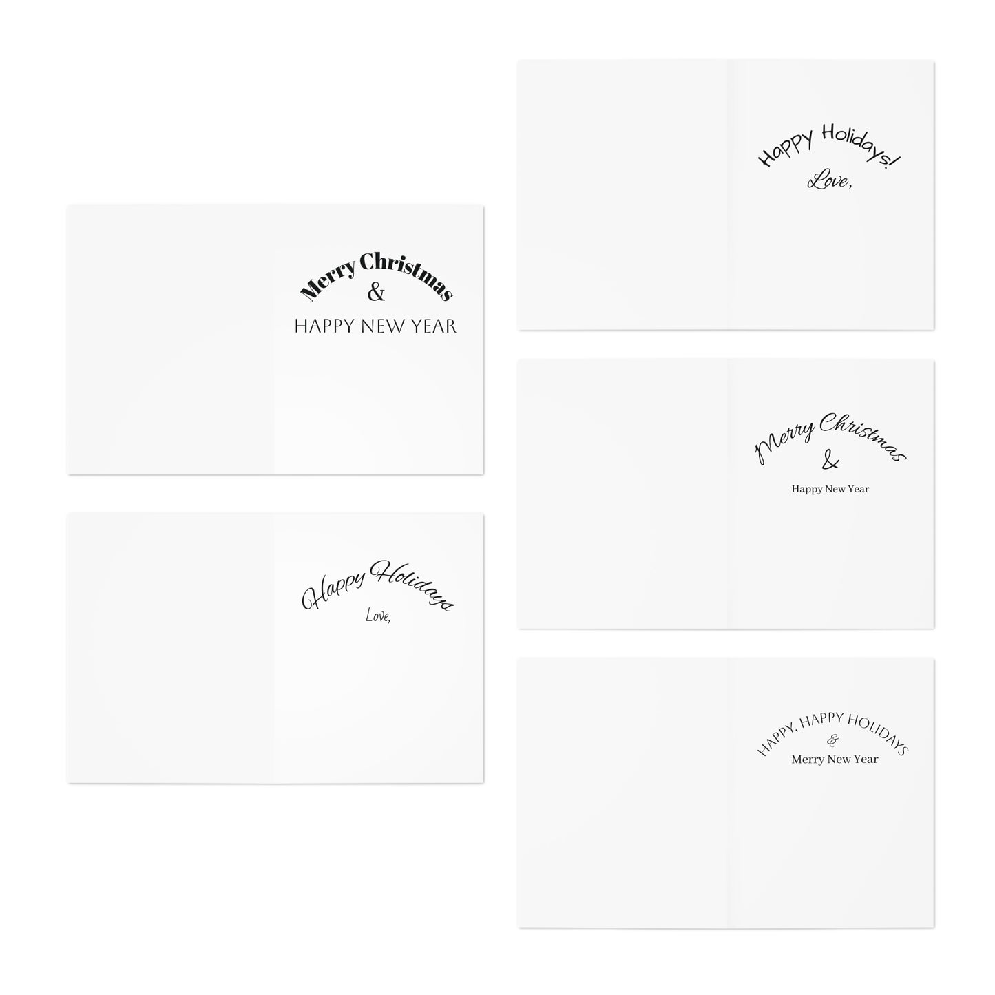 Christmas Greeting Cards - 5-Pack Assorted Original Artwork by Taytem Barth