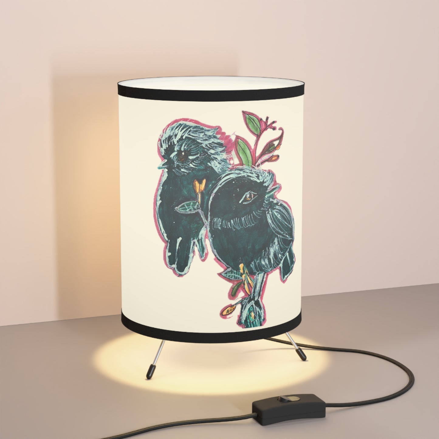 Birdie Tripod Lamp with High-Res Printed Shade