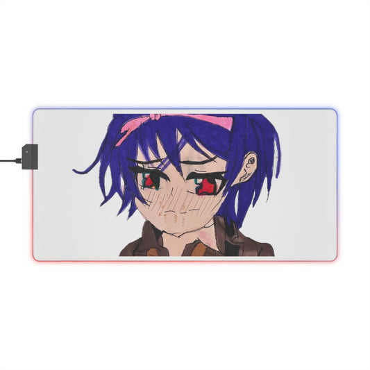 Anime Girl Purple Hair LED Gaming Mouse Pad