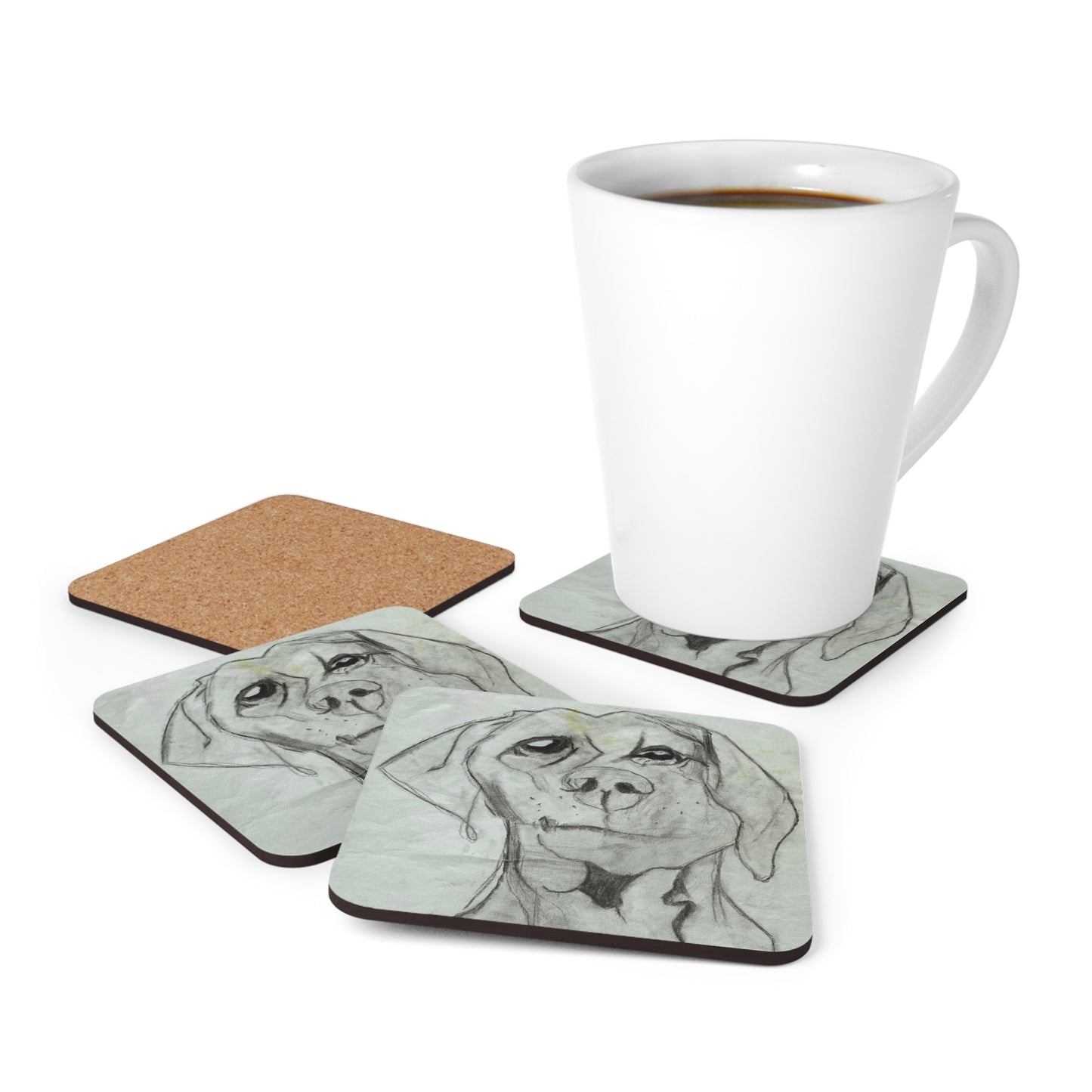 Dog Corkwood Coaster Set