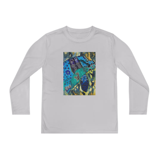 Psychedelic Sea Turtle Youth Long Sleeve Competitor Tee