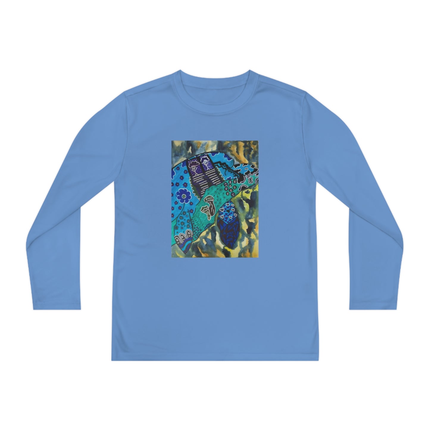 Psychedelic Sea Turtle Youth Long Sleeve Competitor Tee