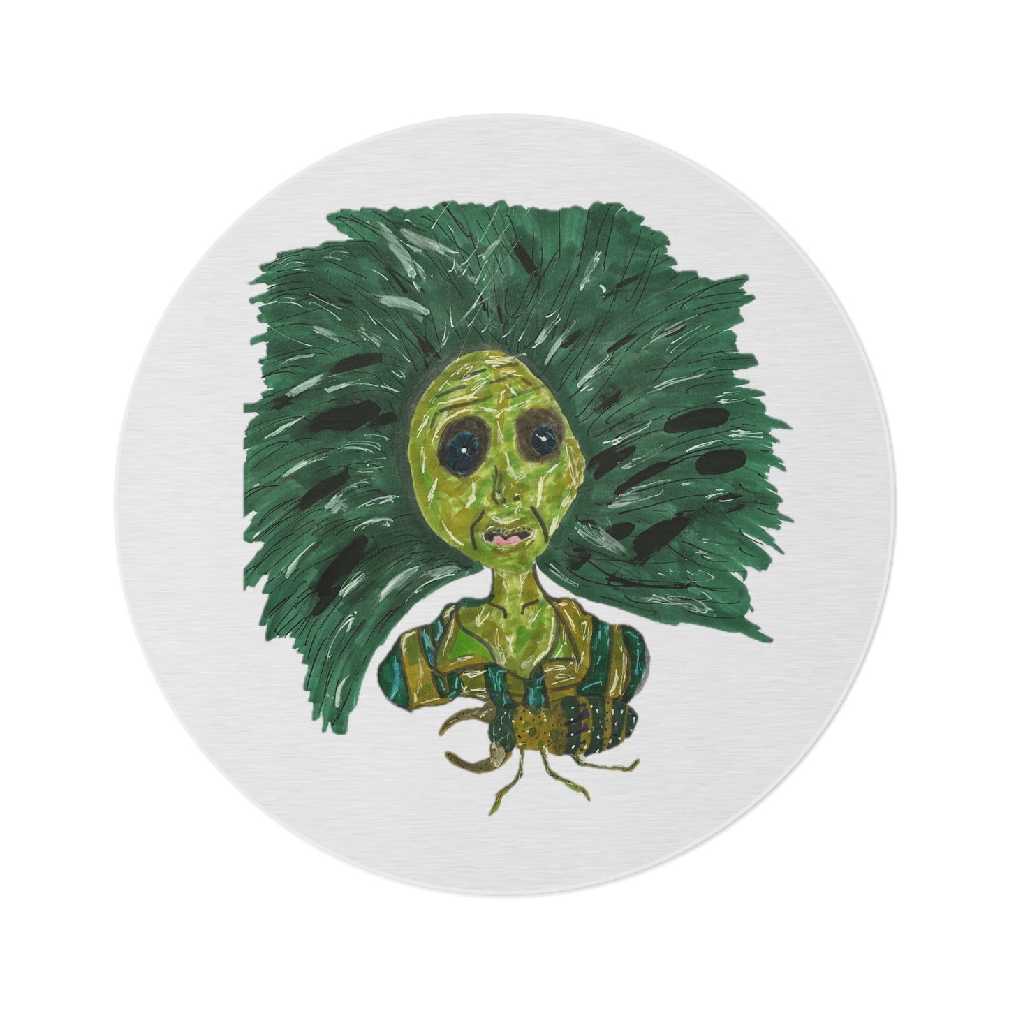 Green Lady Round Rug