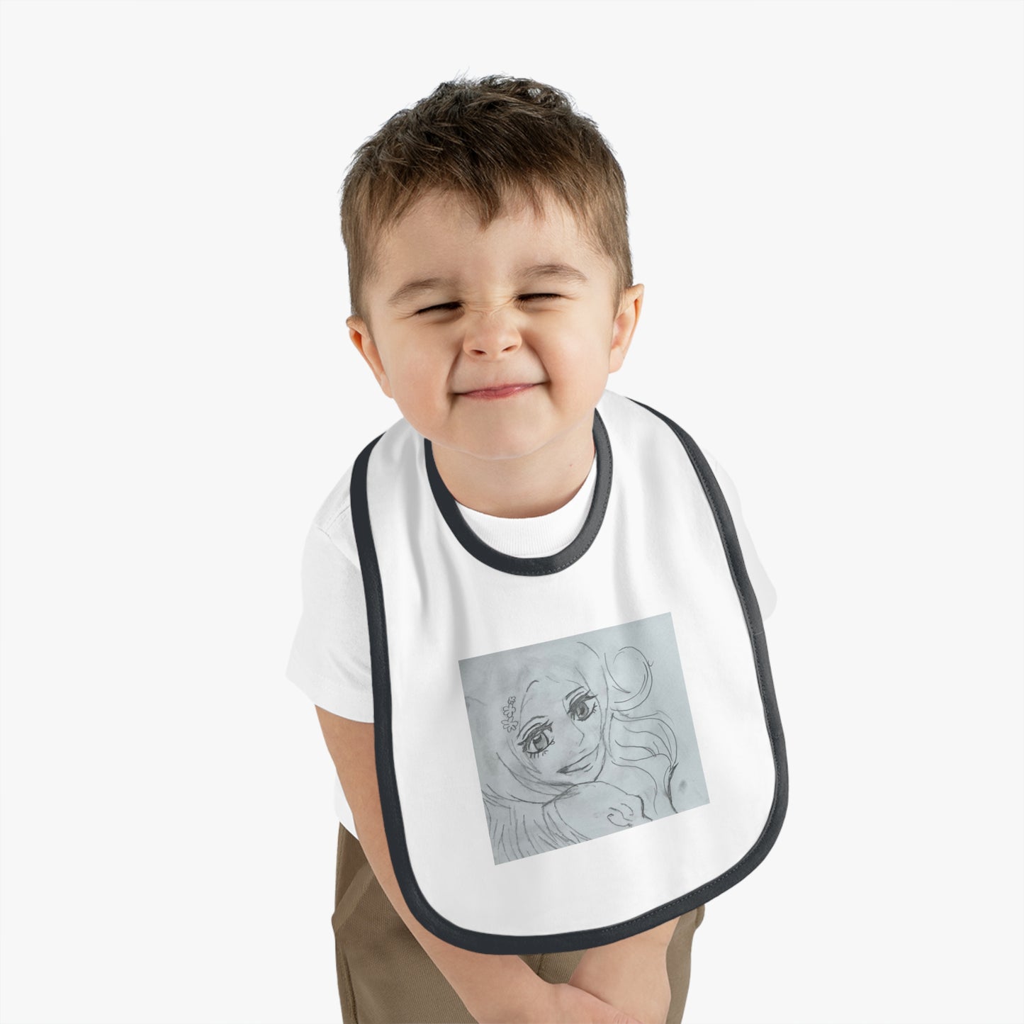 Anime Smiling Girl Baby Jersey Bib