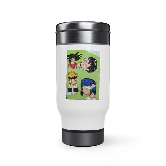 Anime Madness Stainless Steel Travel Mug with Handle, 14oz