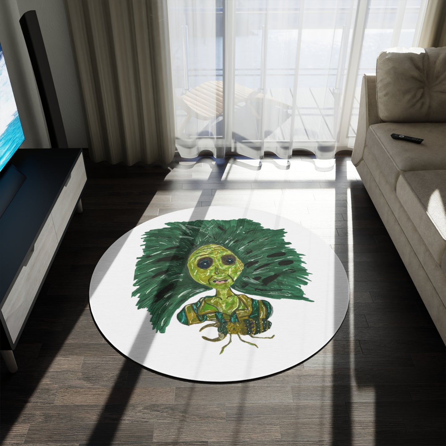 Green Lady Round Rug