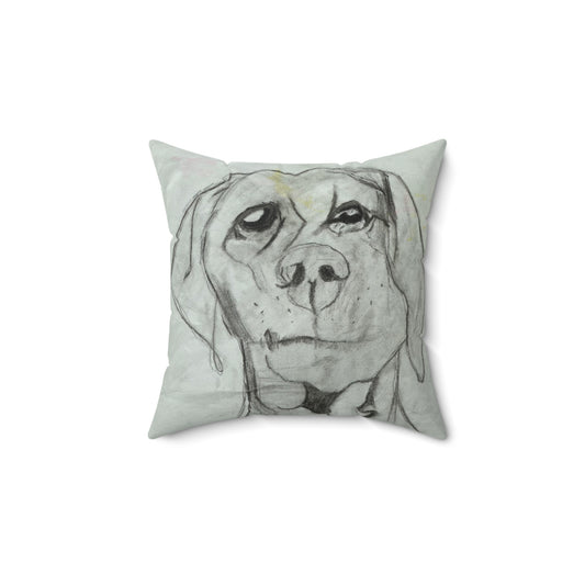 Dog Faux Suede Square Pillow