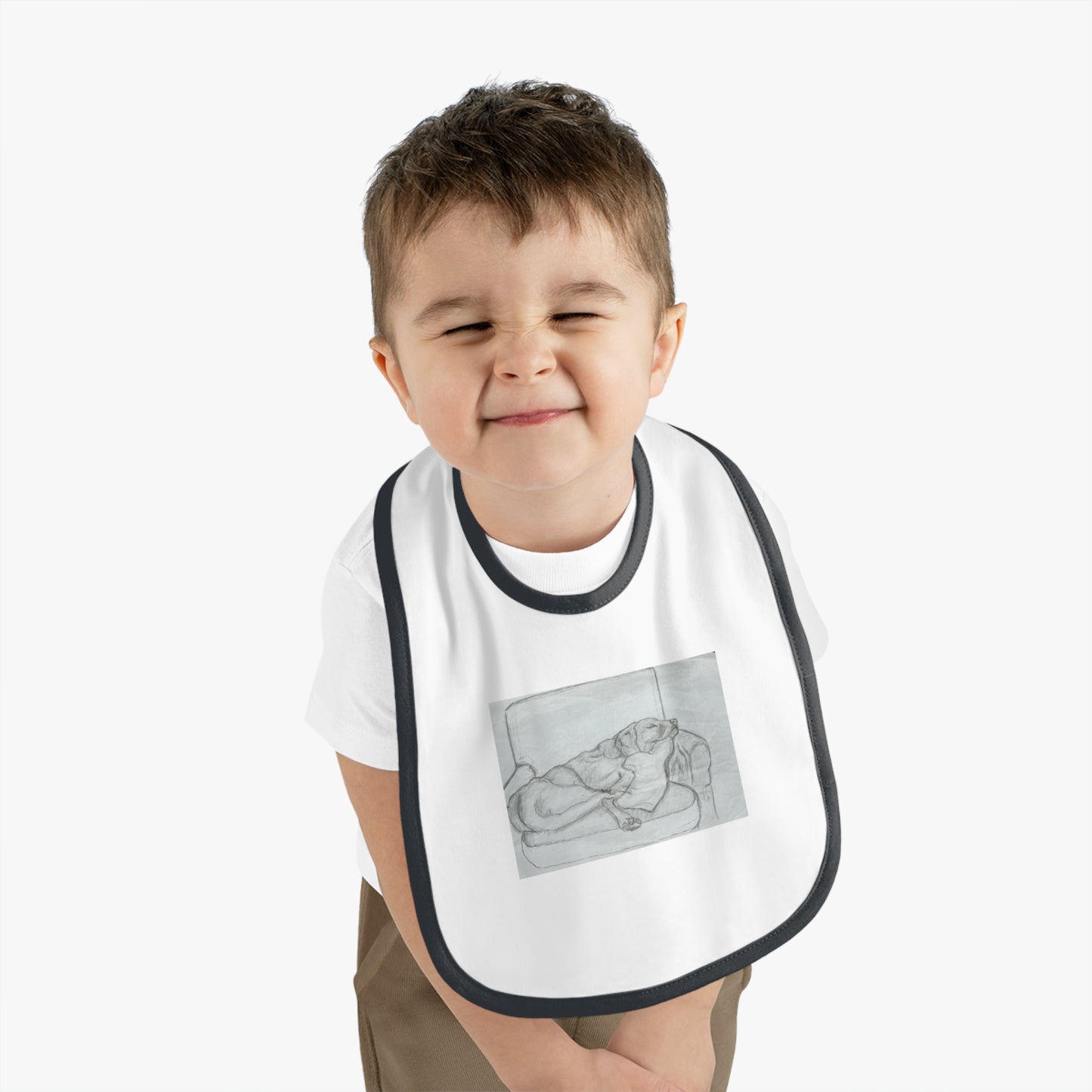 Sleeping Dog Baby Jersey Bib