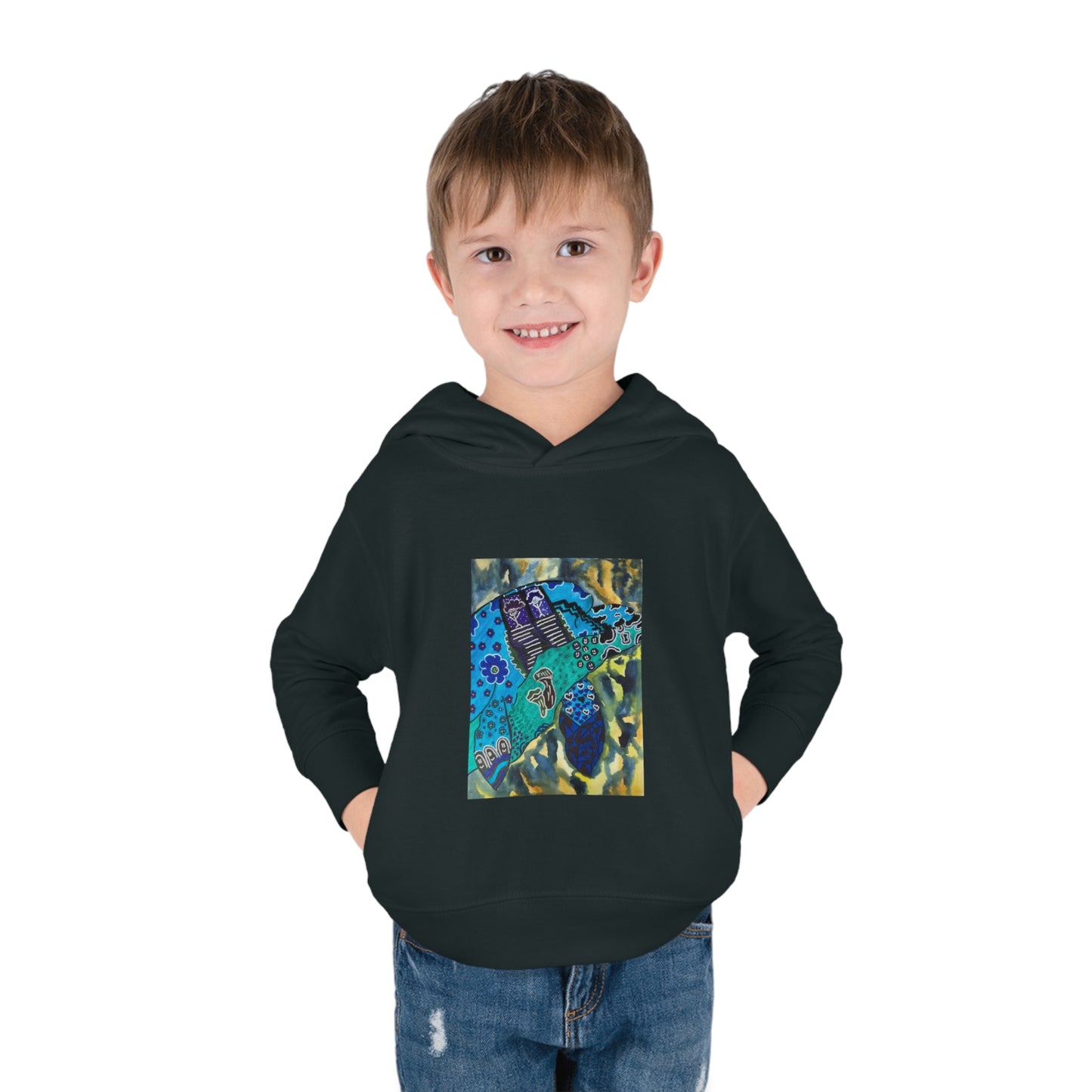 Psychedelic Sea Turtle Toddler Pullover Fleece Hoodie