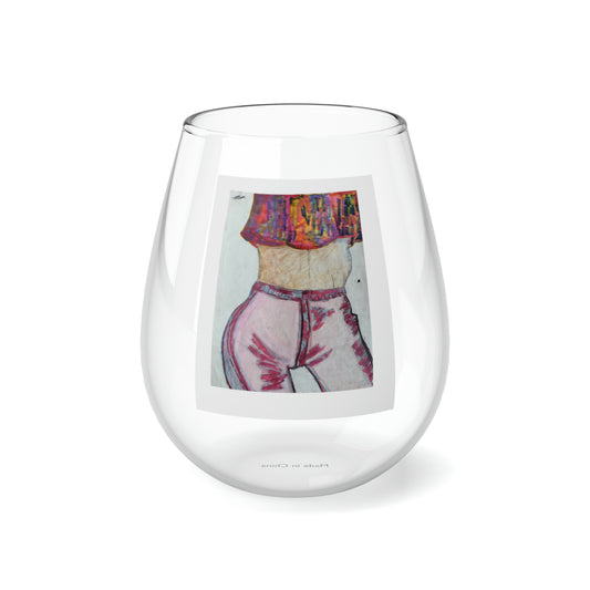 Retro 80s Stemless Wine Glass, 11.75oz