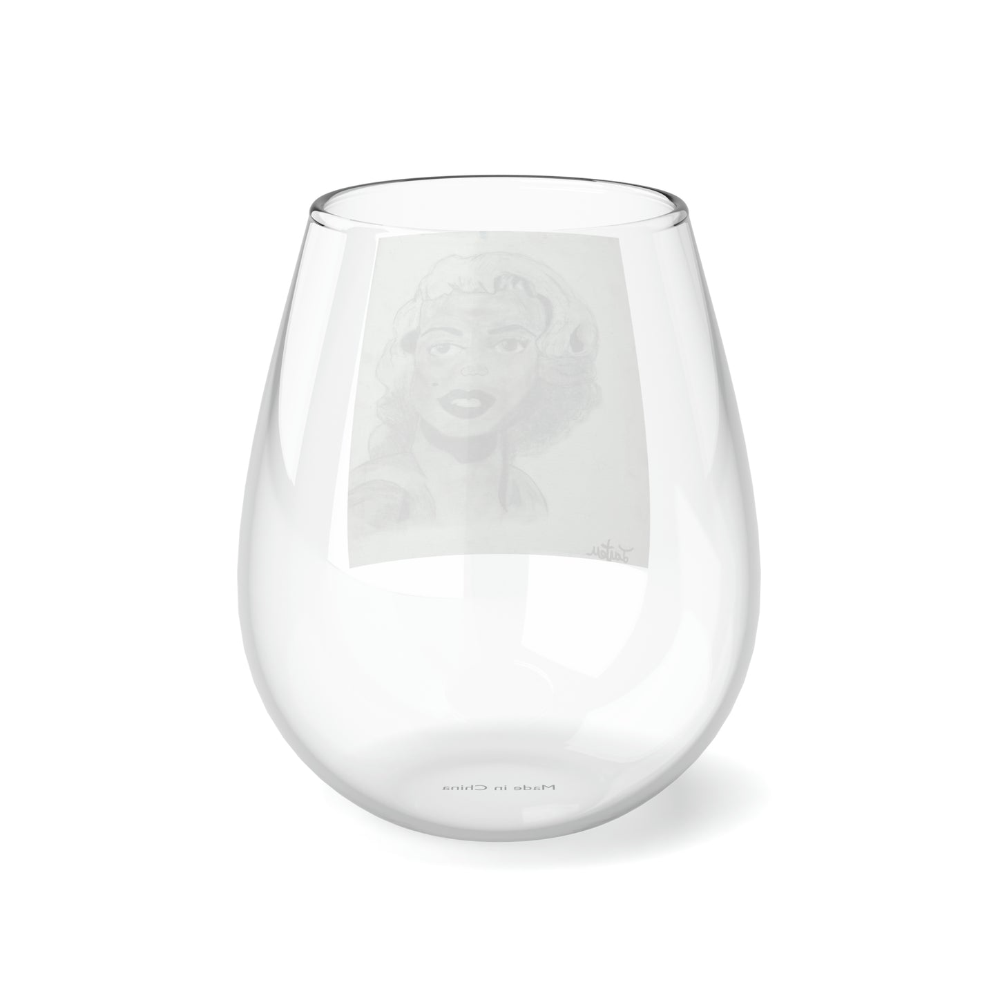 Retro 50s Leading Lady Stemless Wine Glass, 11.75oz