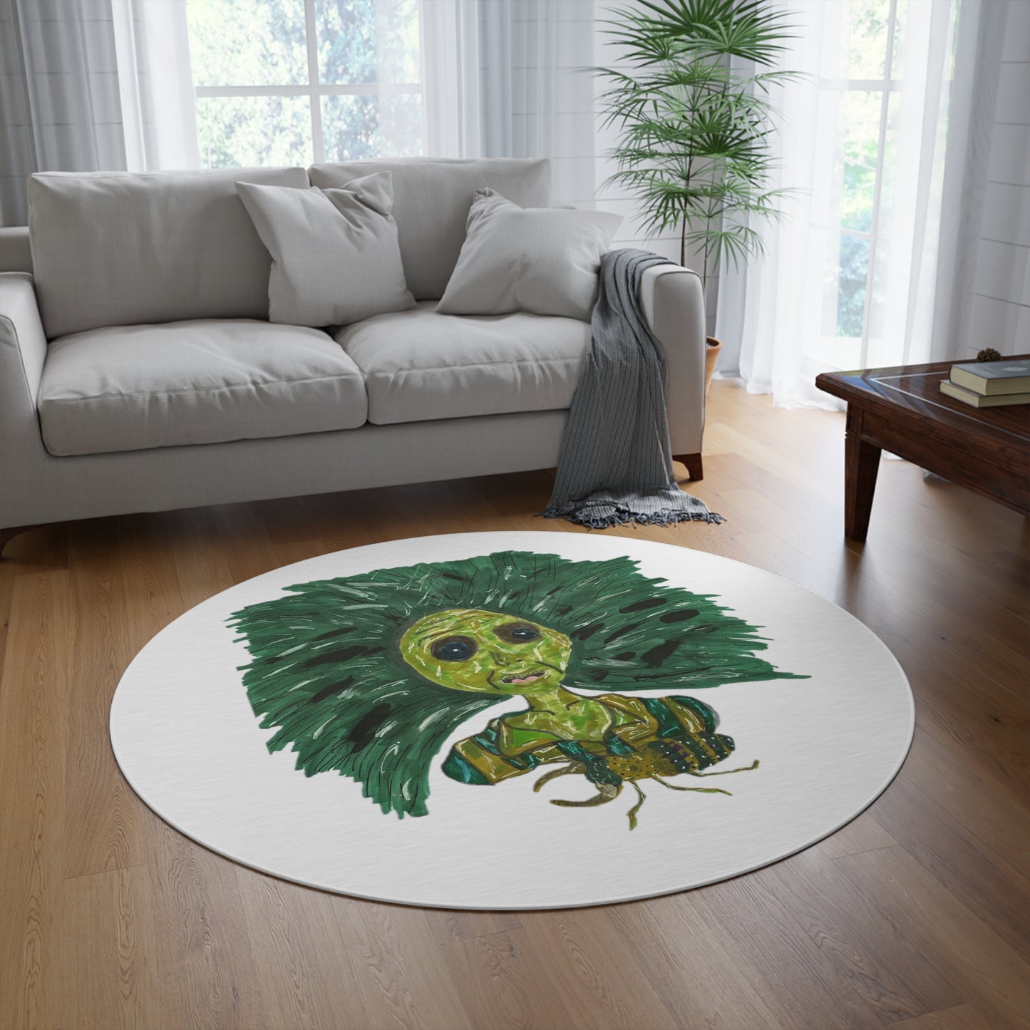 Green Lady Round Rug