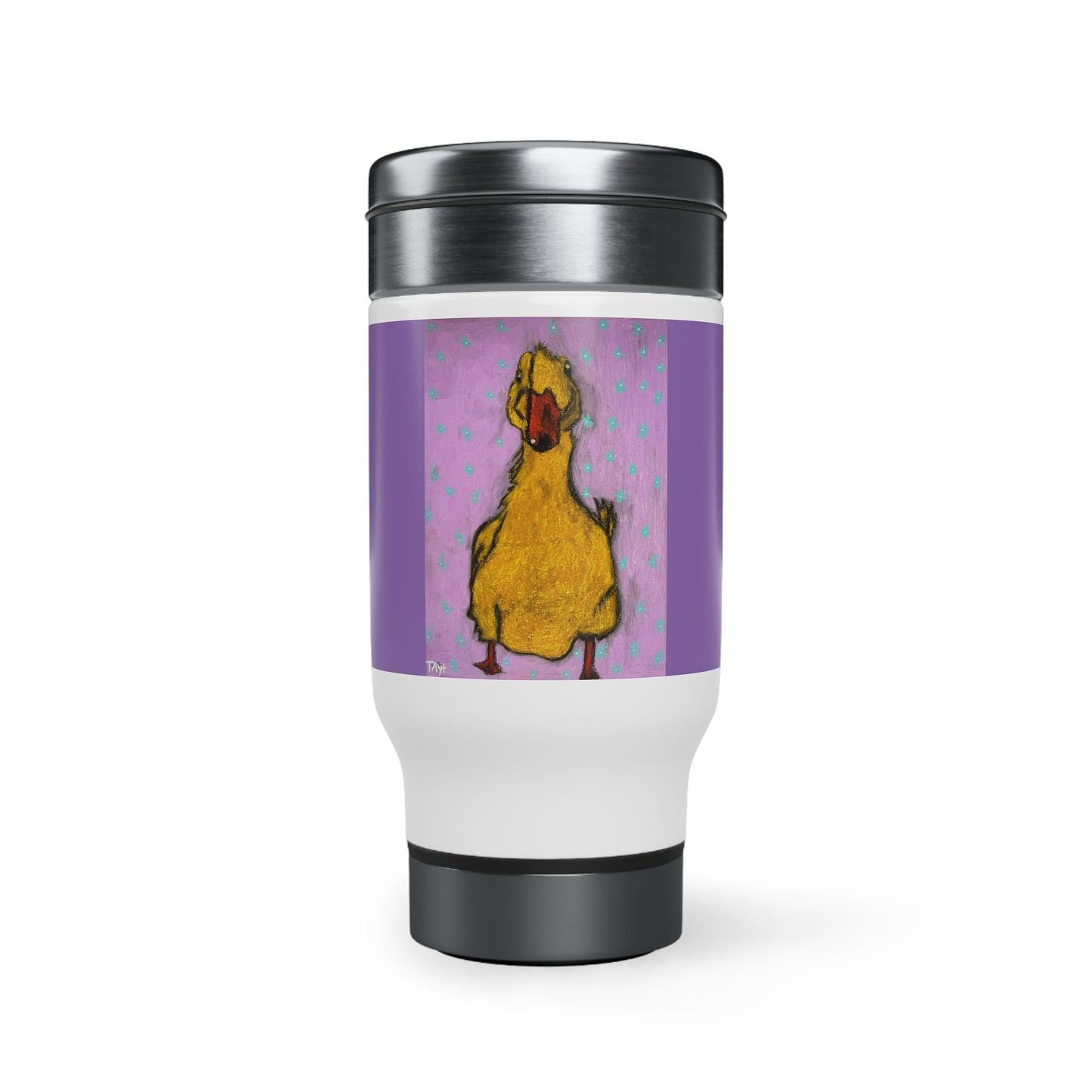 Lucky Duck Stainless Steel Travel Mug with Handle, 14oz