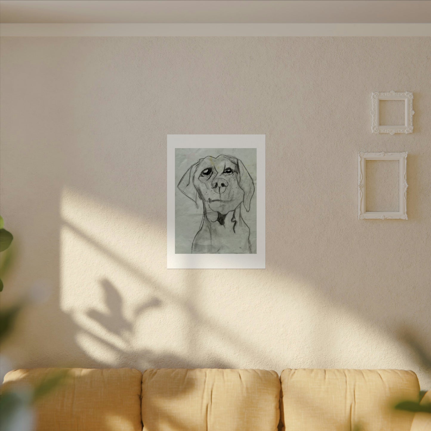 Dog Textured Watercolor Matte Posters