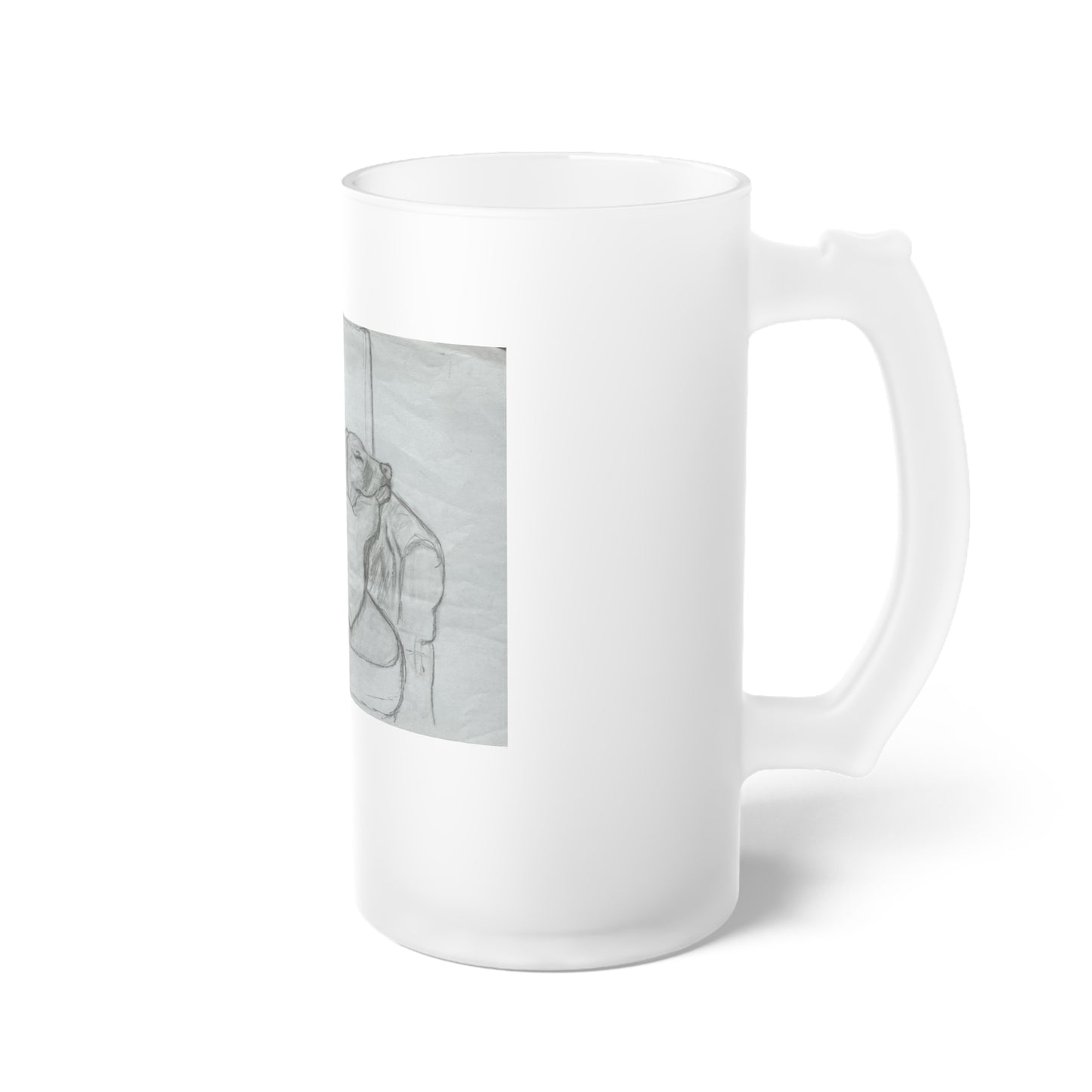 Sleeping Dog Frosted Glass Beer Mug