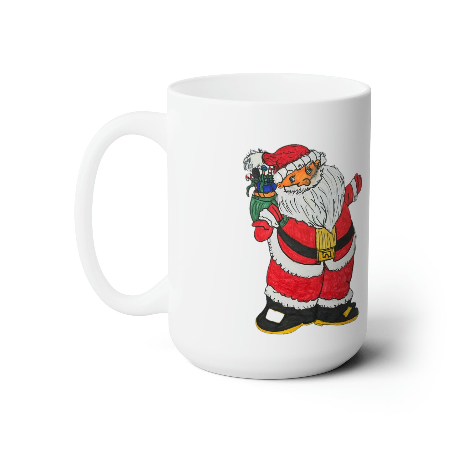 Bowl Full of Jelly Santa Ceramic Mug 15oz