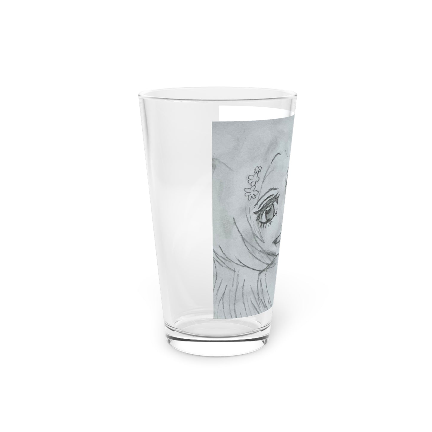 Anime Smiling Girl Pint Glass, 16oz