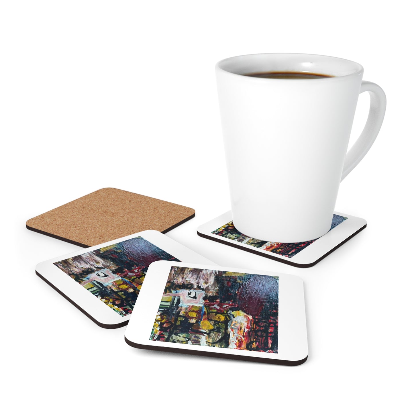 Absolutely Abstract Corkwood Coaster Set