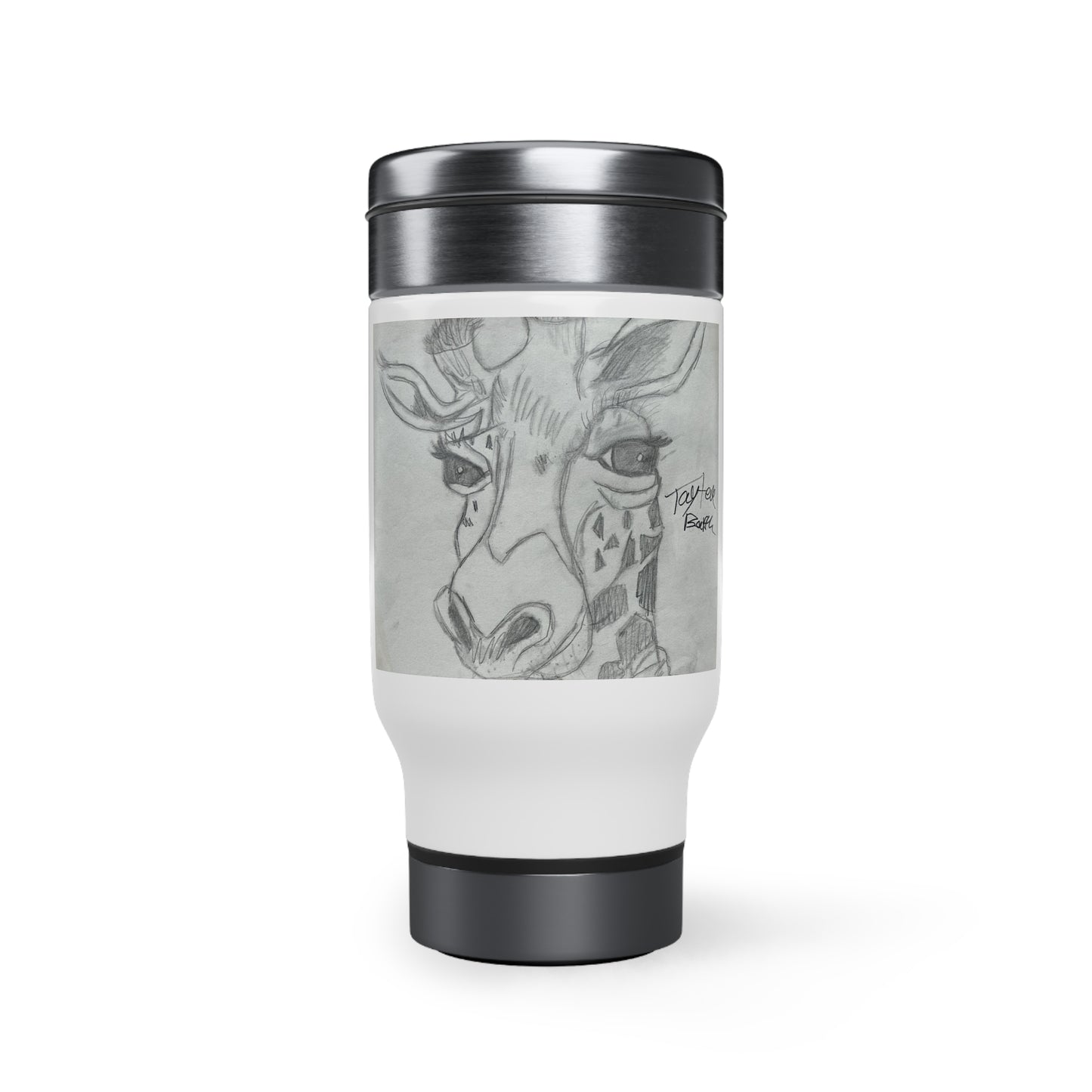 Giraffe Stainless Steel Travel Mug with Handle, 14oz