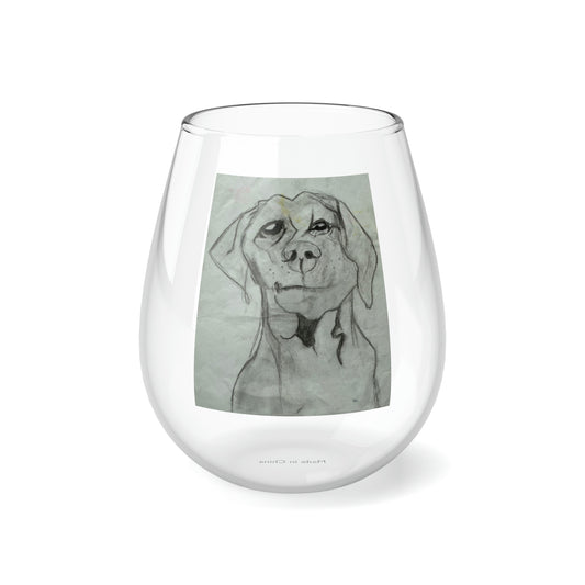 Dog Stemless Wine Glass, 11.75oz
