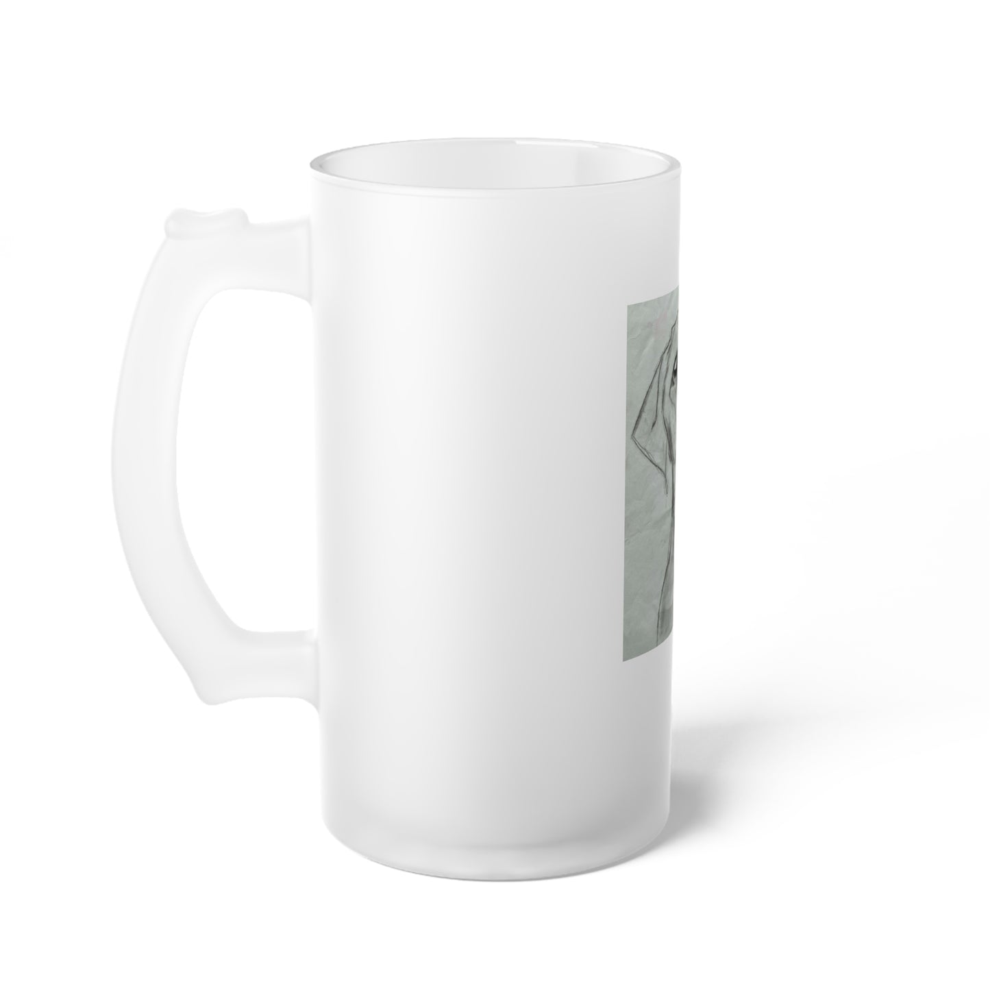 Dog Frosted Glass Beer Mug