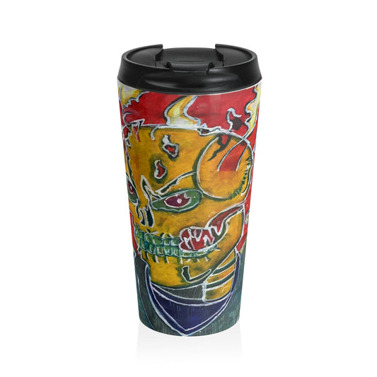 Skeleton On Fire Stainless Steel Travel Mug