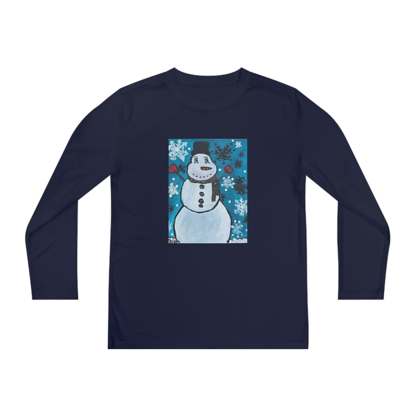 Happy Snowman Youth Long Sleeve Competitor Tee