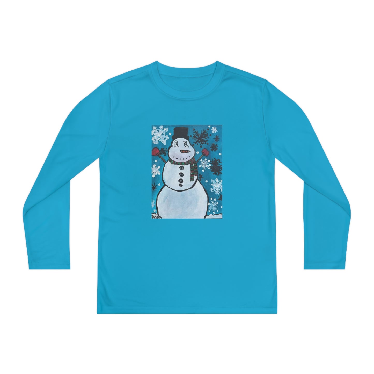 Happy Snowman Youth Long Sleeve Competitor Tee