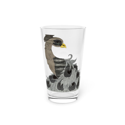 Fancy Peacock Pint Glass, 16oz