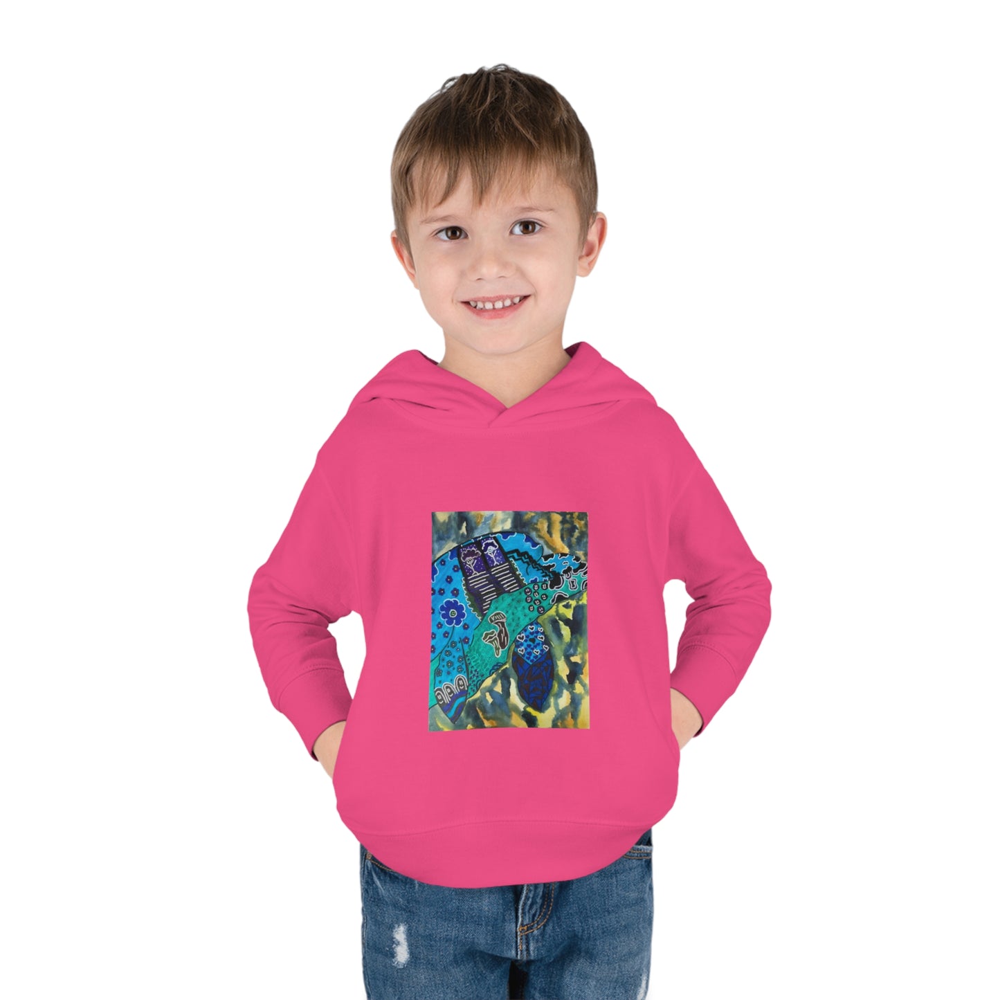 Psychedelic Sea Turtle Toddler Pullover Fleece Hoodie