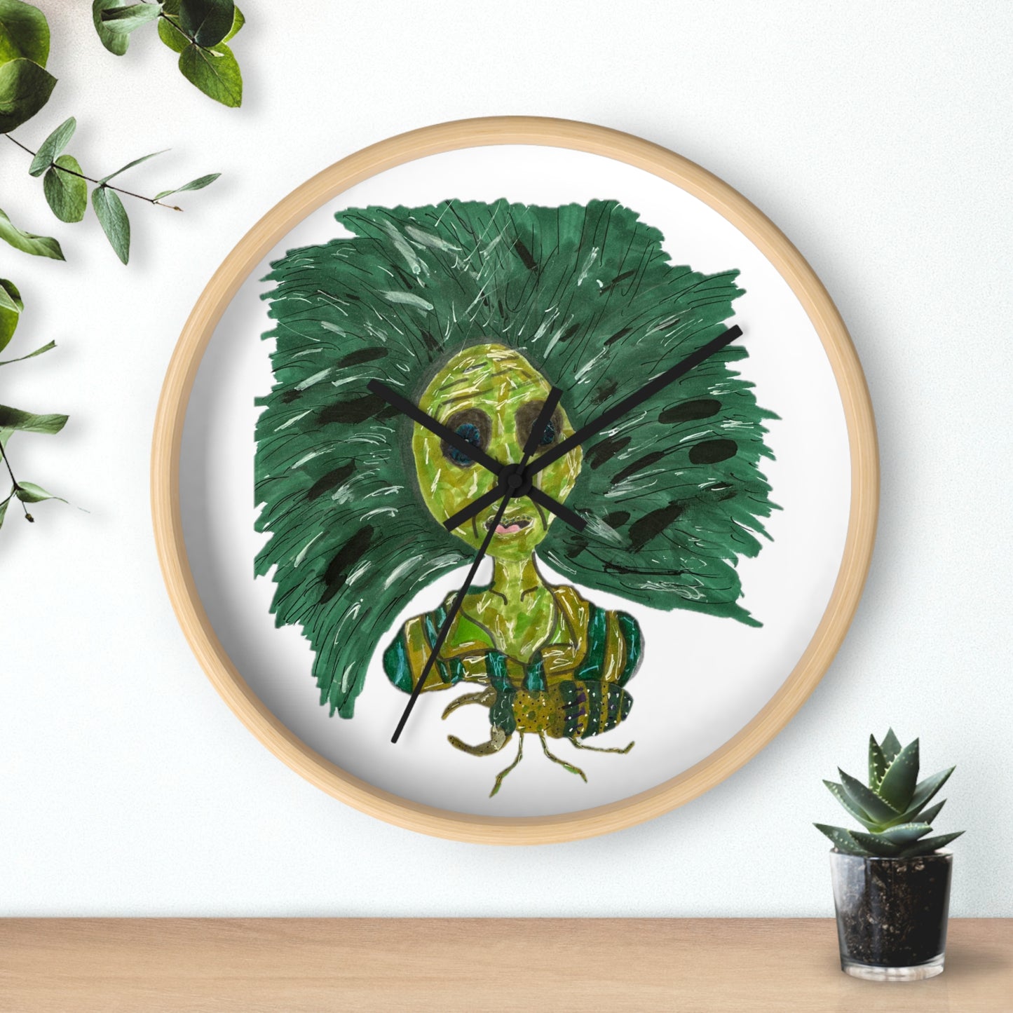 Green Lady Wall Clock