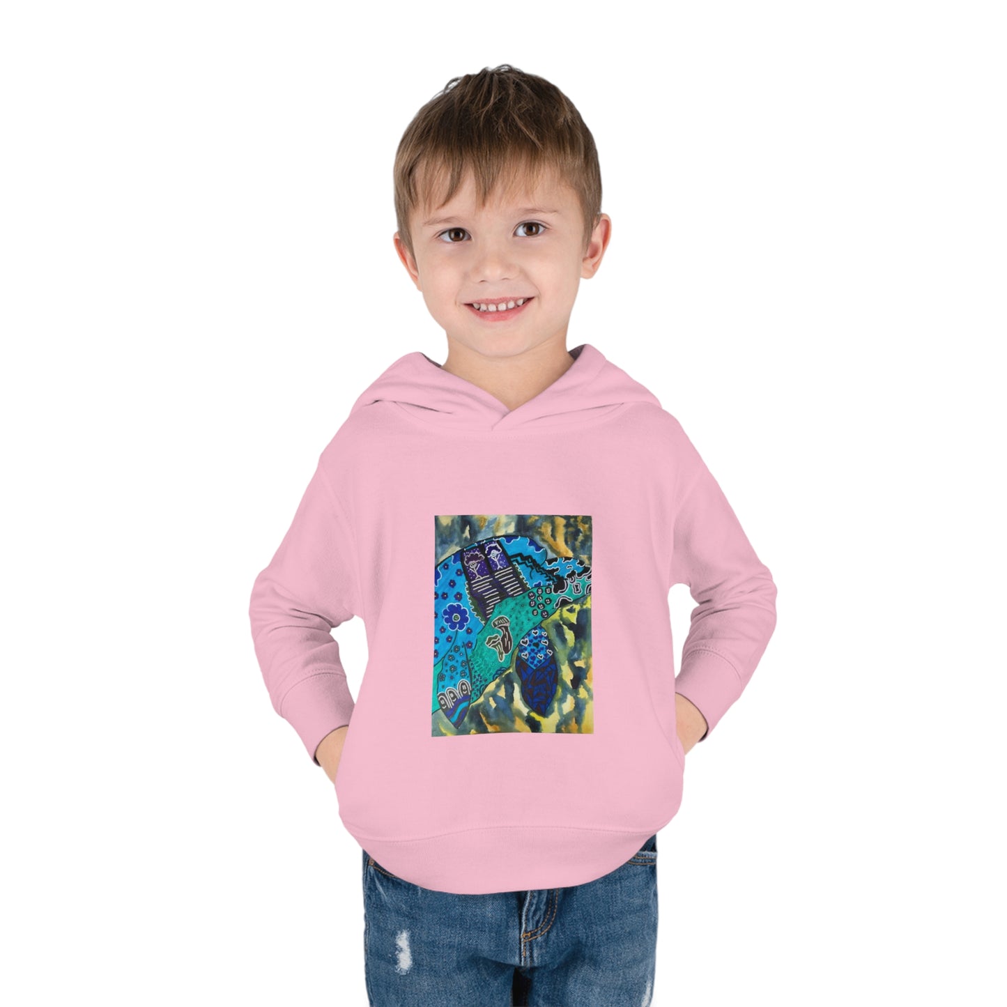 Psychedelic Sea Turtle Toddler Pullover Fleece Hoodie