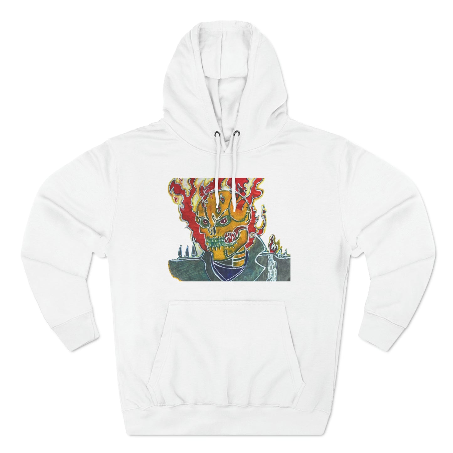 Skeleton On Fire Unisex Premium Pullover Hoodie