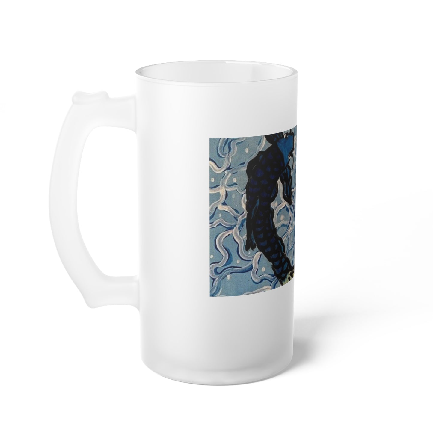 Koi Wonder Frosted Glass Beer Mug